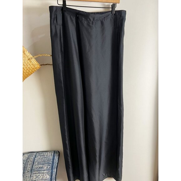 PROENZA SCHOULER Oversized 100% Silk Wide Leg Wrap-Style Origami Trousers M Blac - Picture 1 of 8